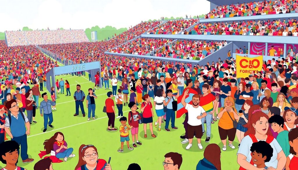 Культура болельщиков и фестивали перед матчами - иллюстрация